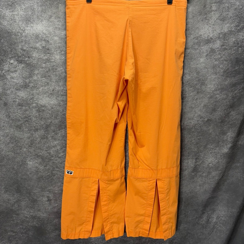 Be Present Wide Leg Cropped Yoga Pants Womens XL Orange Back Slits Agility